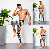 OSS Sports - Colourful 3/4 Compression Long Pants Men's Sports Running Tights Basketball Gym Bodybuilding Skinny Leggings Trousers