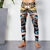 OSS Sports - Colourful 3/4 Compression Long Pants Men's Sports Running Tights Basketball Gym Bodybuilding Skinny Leggings Trousers