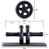 OSS - Abdominal Exercise Wheel Black Roller With Extra Thick Knee Pad Mat