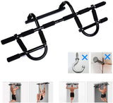 Oss - Multi-Grip Chin-Up/Pull-Up Bar, Heavy Duty Doorway Trainer for Home Gym, Black. Includes a Free Figure 8 Resistance Bands