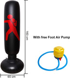 Punch Bag, Inflatable Free-Standing Fitness Sandbag with a Free Foot Air Pump