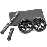 OSS - Abdominal Exercise Wheel Black Roller With Extra Thick Knee Pad Mat