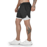 OSS - Mens Gym Training 2 in 1 Sports Shorts Outdoor Workout Running with Pockets