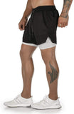 OSS - Mens Gym Training 2 in 1 Sports Shorts Outdoor Workout Running with Pockets