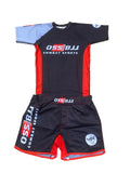 OSS Sports Men's BJJ, MMA, Grappling Kit Compression Top Plus Shorts Set 2 PCS