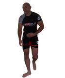 OSS Sports Men's BJJ, MMA, Grappling Kit Compression Top Plus Shorts Set 2 PCS