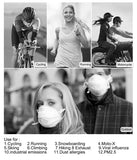 Sport Face Mask Anti Pollution Dust Half Face Mask with 2 Activated Carbon Air Filters