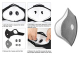 Sport Face Mask Anti Pollution Dust Half Face Mask with 2 Activated Carbon Air Filters