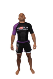 OSS Sports Men's BJJ, No GI, MMA, Top Plus Shorts Double-Layer Quick Dry - BJJ Grading Set - 2 PCS